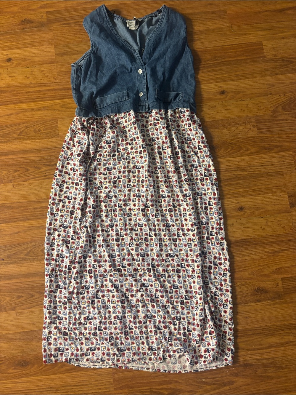 Vintage Dressing Clio Denim/Floral Dress